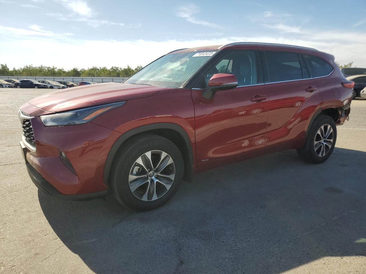 2022 TOYOTA HIGHLANDER HYBRID XLE VIN:5TDHBRCH7NS552828
