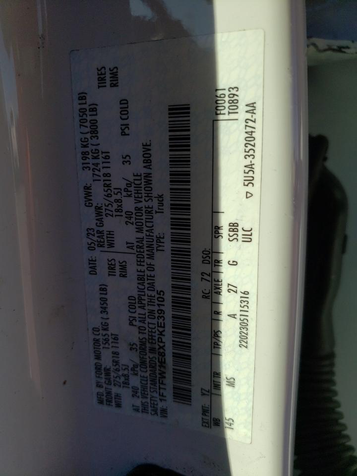 2023 FORD F150 SUPERCREW VIN:1FTFW1E8XPKE39105