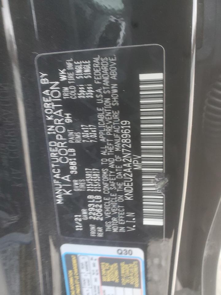 2022 KIA SELTOS S VIN:KNDEU2AA2N7289619