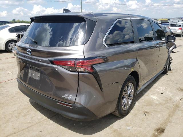 2021 TOYOTA SIENNA XLE VIN: 5TDYRK***********