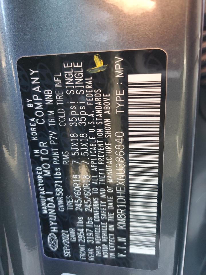 2022 HYUNDAI PALISADE SE VIN:KM8R1DHEXNU386840
