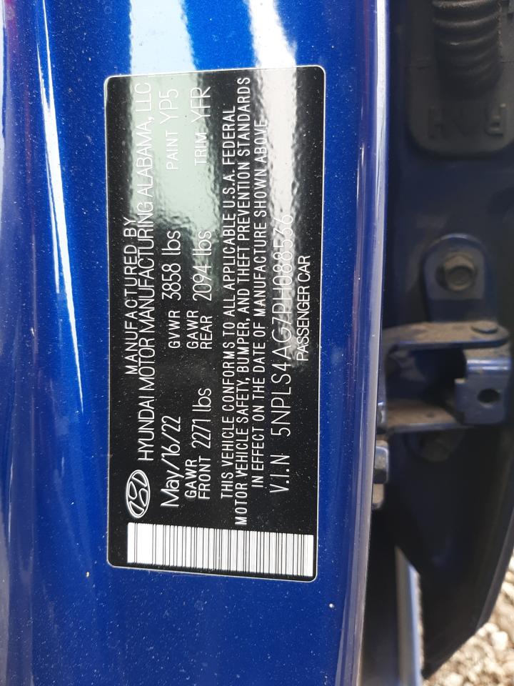 2023 HYUNDAI ELANTRA SEL VIN:5NPLS4AG7PH088536