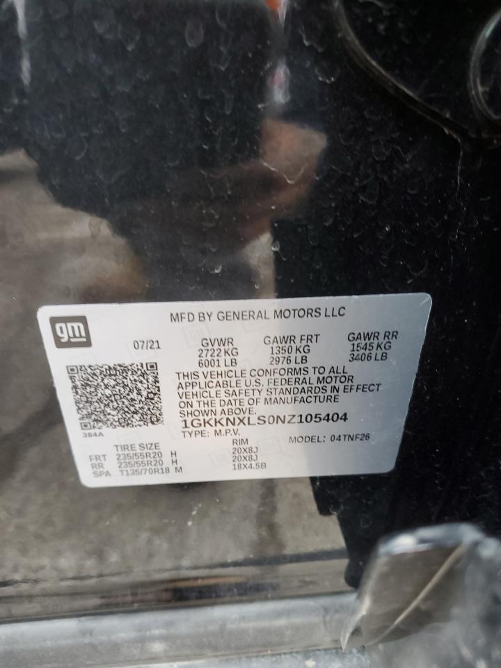 2022 GMC ACADIA DENALI VIN:1GKKNXLS0NZ105404