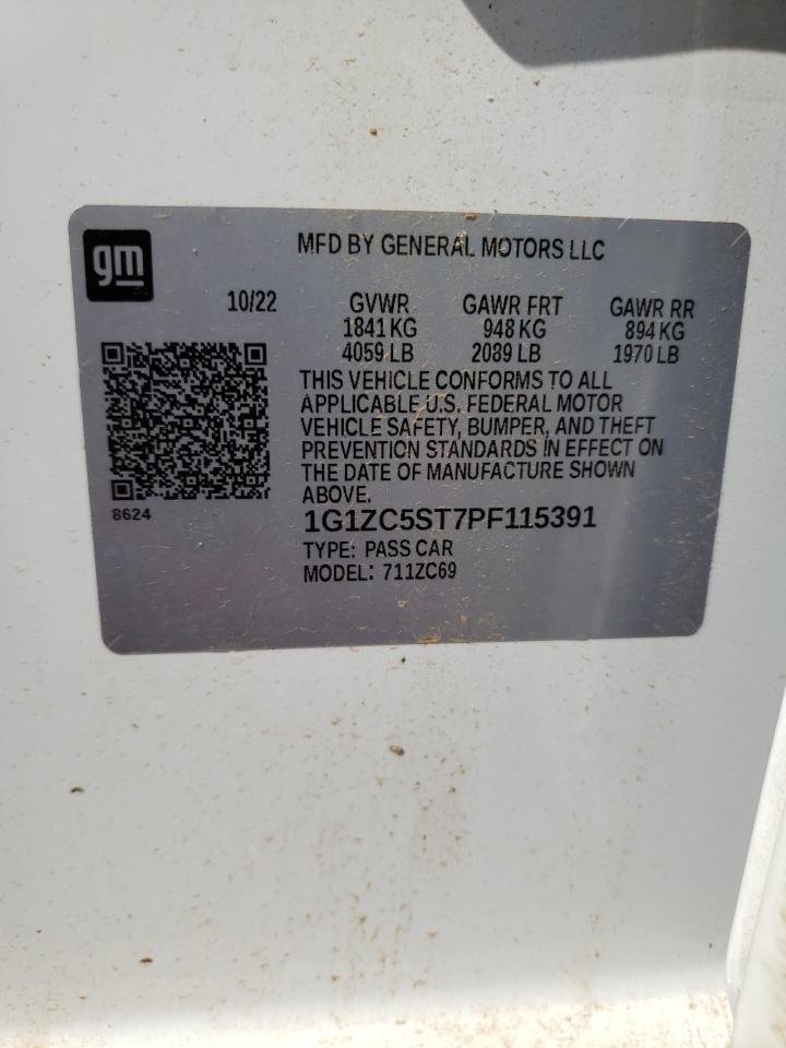 2023 CHEVROLET MALIBU LS VIN:1G1ZC5ST7PF115391