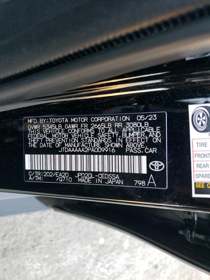 2023 TOYOTA MIRAI XLE VIN:JTDAAAAA2PA009916