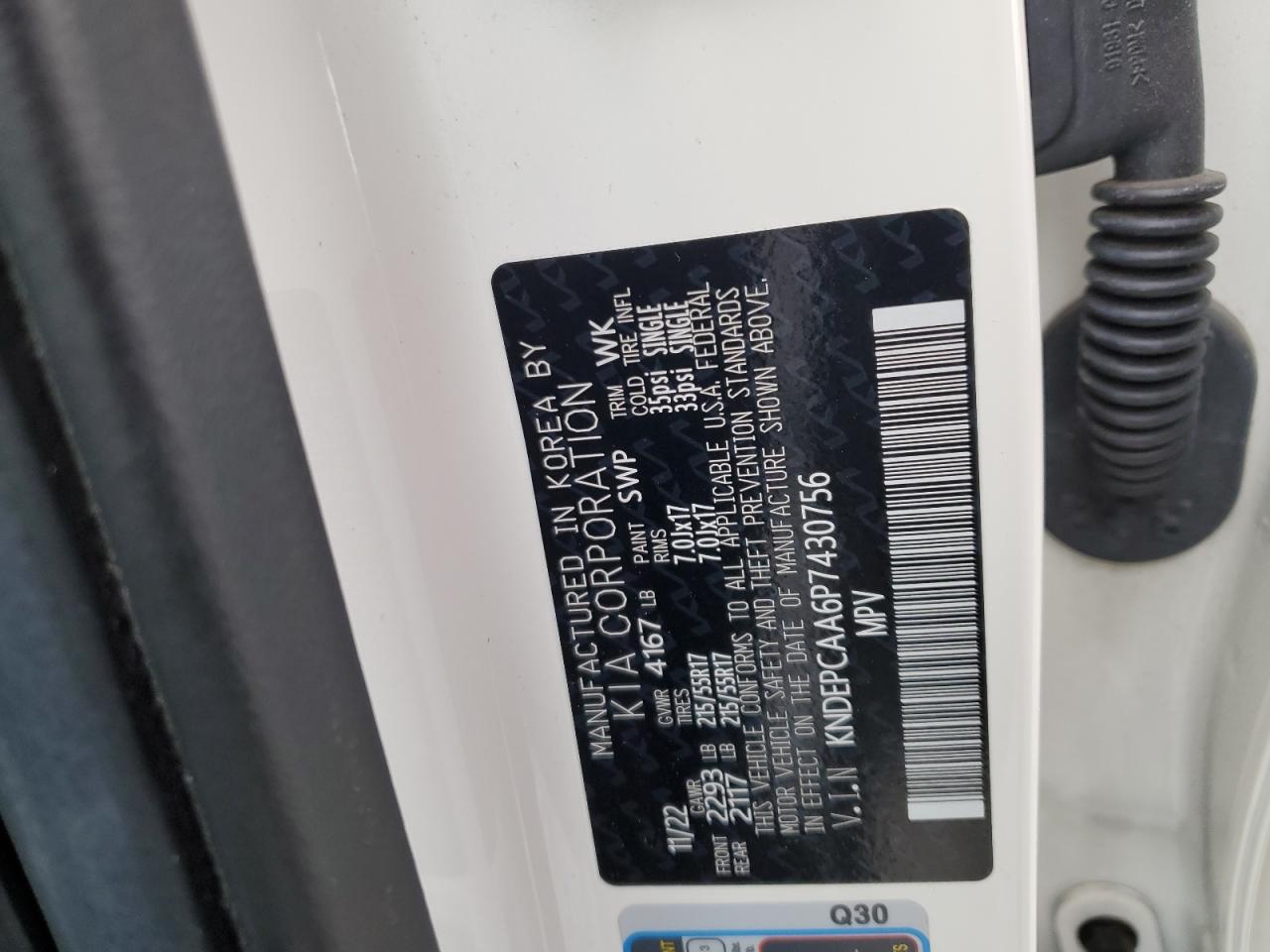 2023 KIA SELTOS LX VIN:KNDEPCAA6P7430756