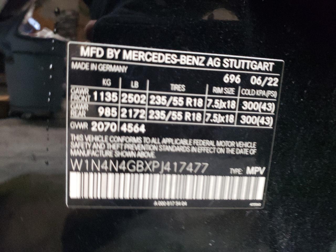 2023 MERCEDES-BENZ GLA 250 VIN:W1N4N4GBXPJ417477