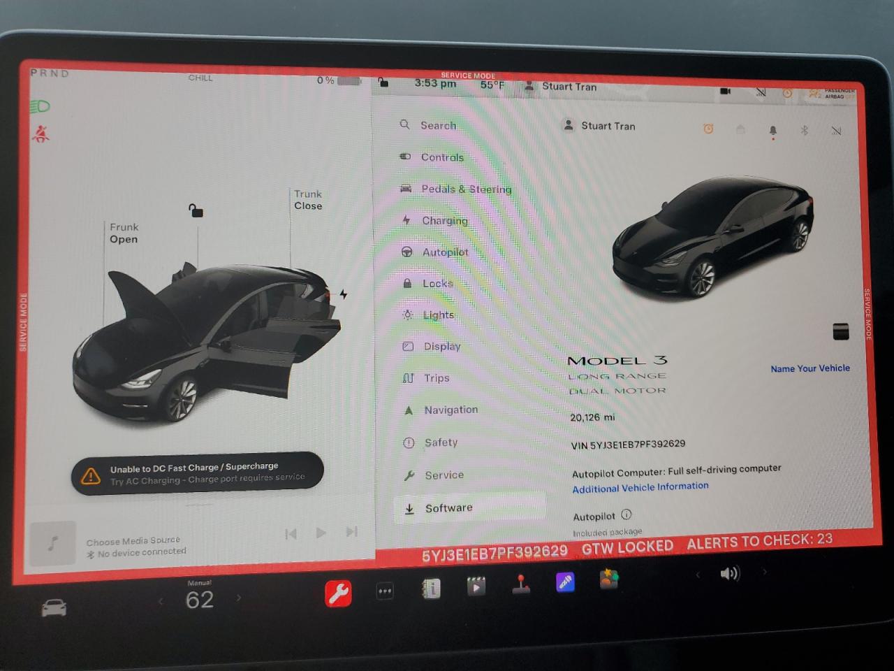 2023 TESLA MODEL 3  VIN:5YJ3E1EB7PF392629