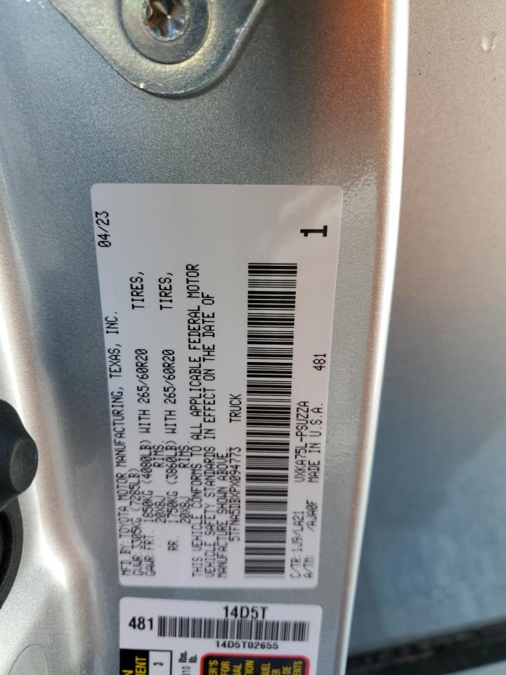 2023 TOYOTA TUNDRA CREWMAX PLATINUM VIN:5TFNA5DBXPX094773