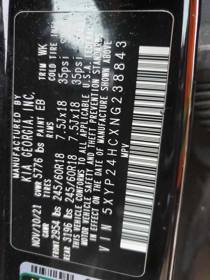 2022 KIA TELLURIDE LX VIN:5XYP24HCXNG238843