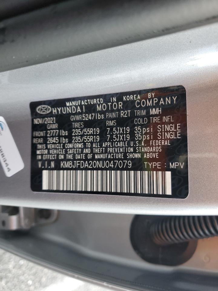 2022 HYUNDAI TUCSON LIMITED VIN:KM8JFDA20NU047079