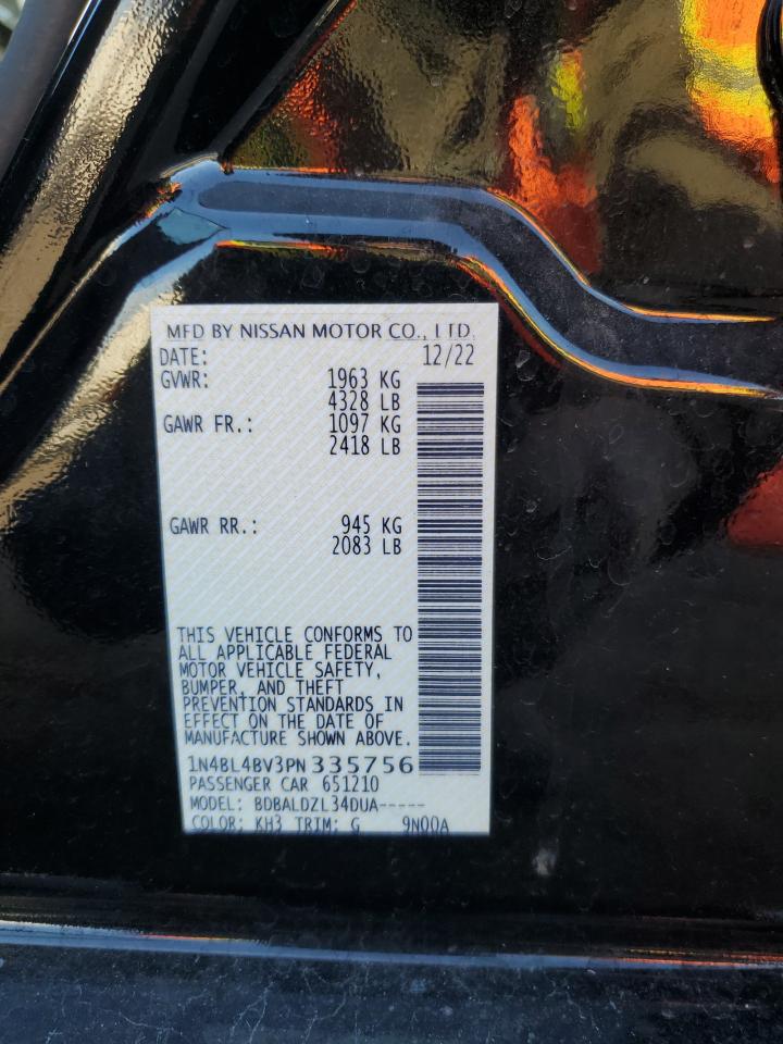 2023 NISSAN ALTIMA S VIN:1N4BL4BV3PN335756