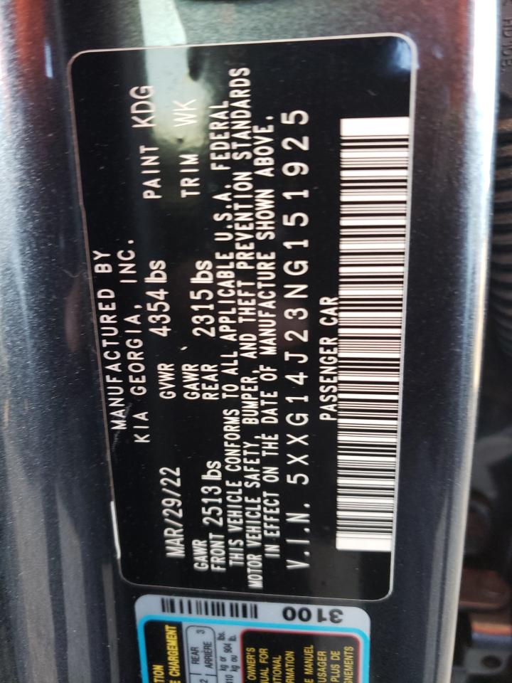 2022 KIA K5 LXS VIN:5XXG14J23NG151925
