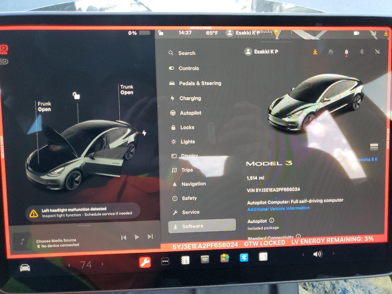 2023 TESLA MODEL 3  VIN:5YJ3E1EA2PF656024