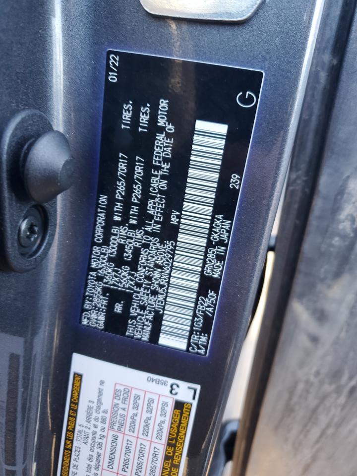 2022 TOYOTA 4RUNNER SR5/SR5 PREMIUM VIN:JTEMU5JRXN6029795