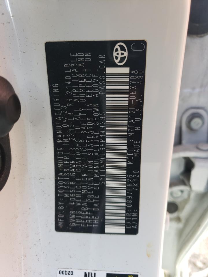 2023 TOYOTA COROLLA XSE VIN:5YFT4MCE9PP149295