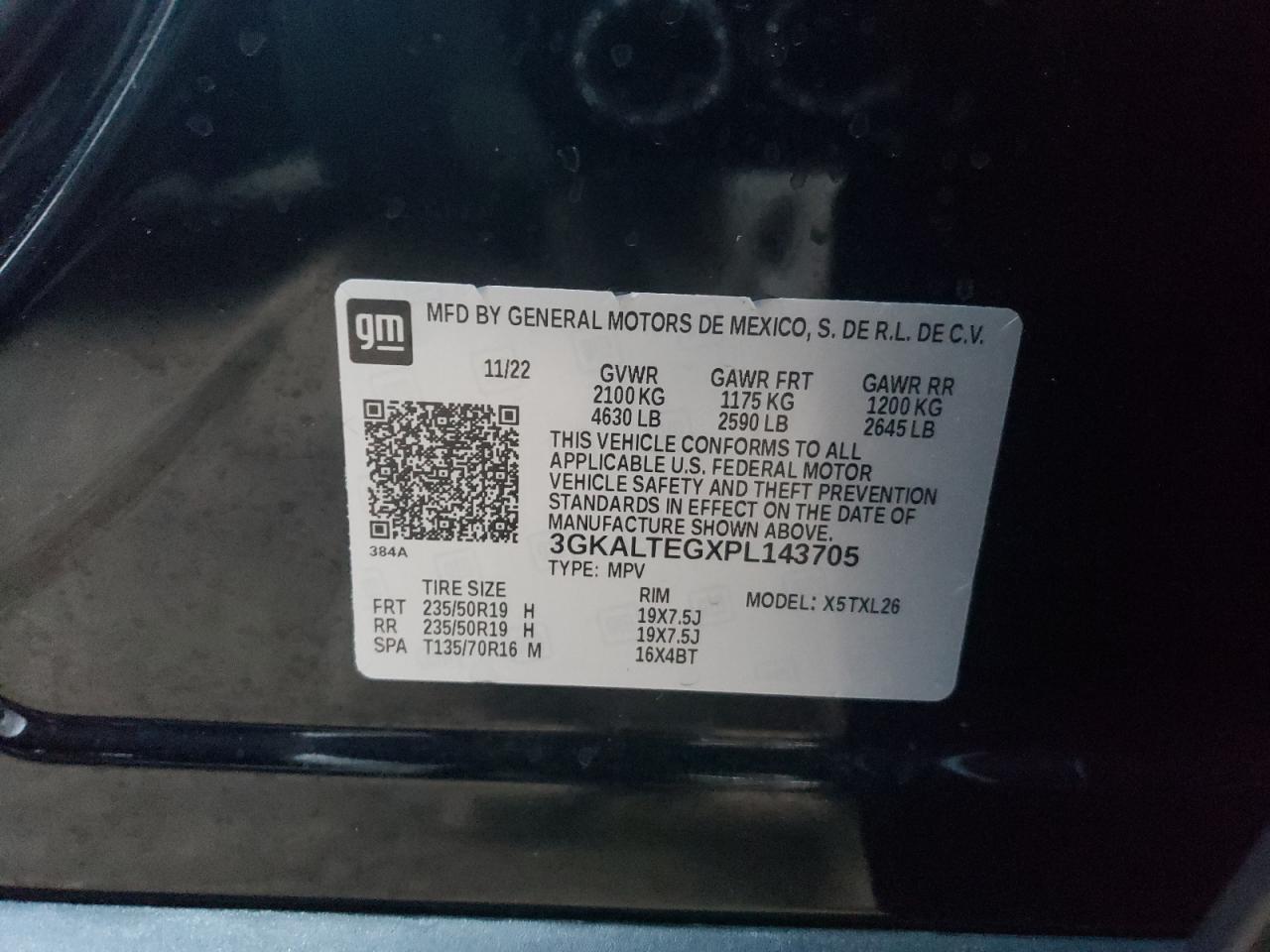 2023 GMC TERRAIN SLE VIN:3GKALTEGXPL143705