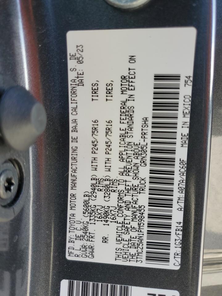 2023 TOYOTA TACOMA DOUBLE CAB VIN:3TMCZ5AN1PM598455