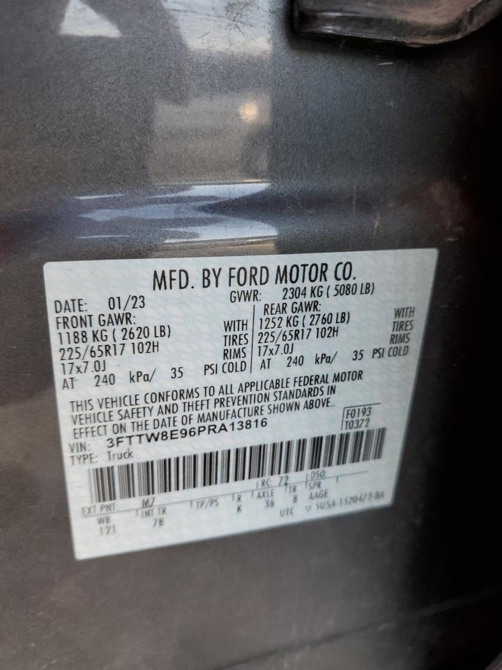 2023 FORD MAVERICK XL VIN:3FTTW8E96PRA13816