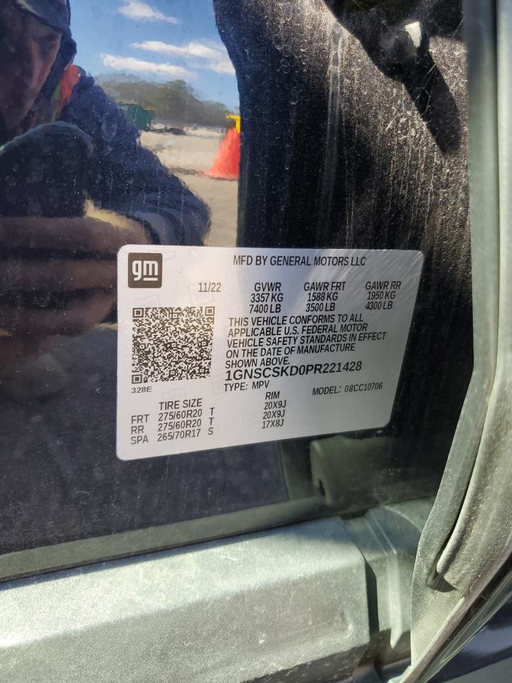 2023 CHEVROLET TAHOE C1500 PREMIER VIN:1GNSCSKD0PR221428