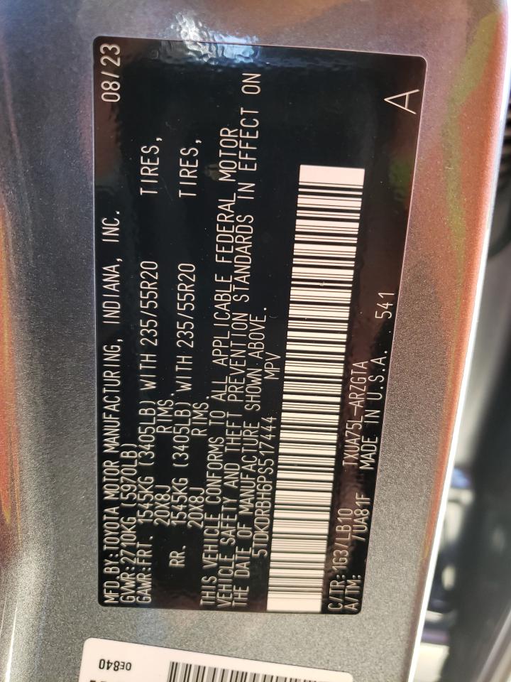 2023 TOYOTA HIGHLANDER L VIN:5TDKDRBH6PS517444