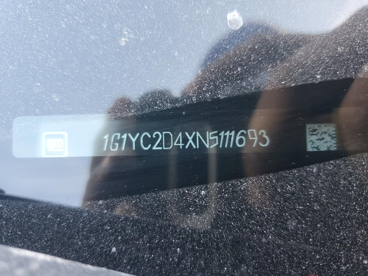 2022 CHEVROLET CORVETTE STINGRAY 3LT VIN:1G1YC2D4XN5111693