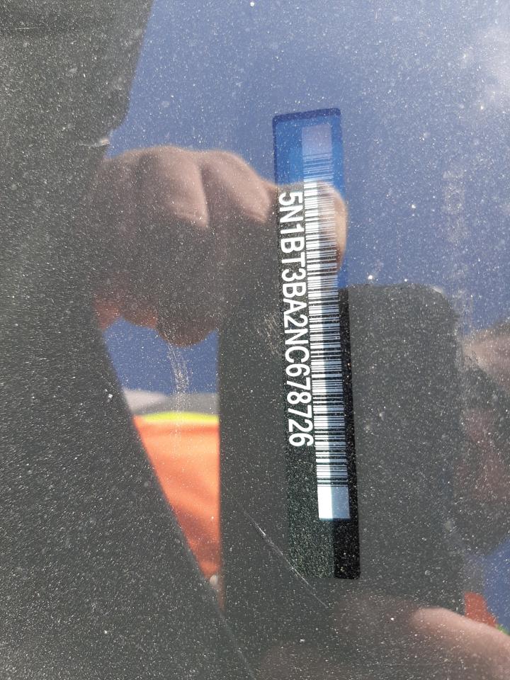 2022 NISSAN ROGUE SV VIN:5N1BT3BA2NC678726