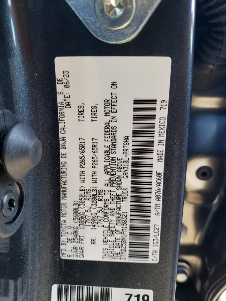 2023 TOYOTA TACOMA DOUBLE CAB VIN:3TMDZ5BN1PM158321