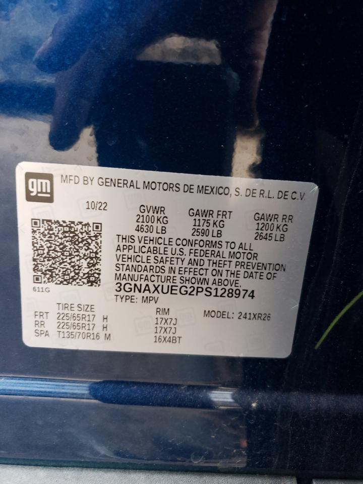 2023 CHEVROLET EQUINOX LT VIN:3GNAXUEG2PS128974