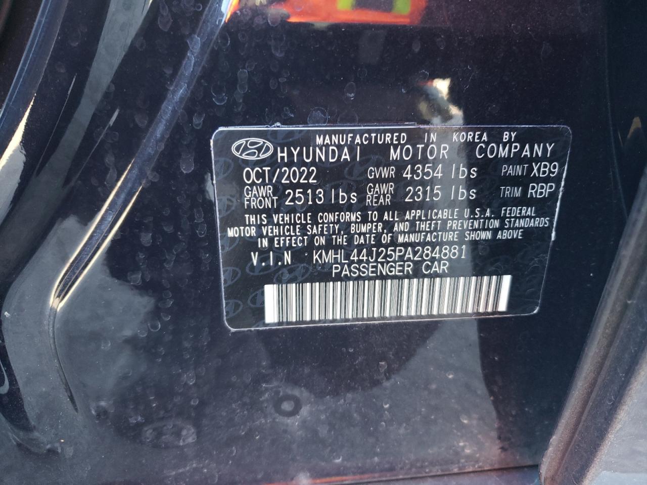 2023 HYUNDAI SONATA SEL PLUS VIN:KMHL44J25PA284881