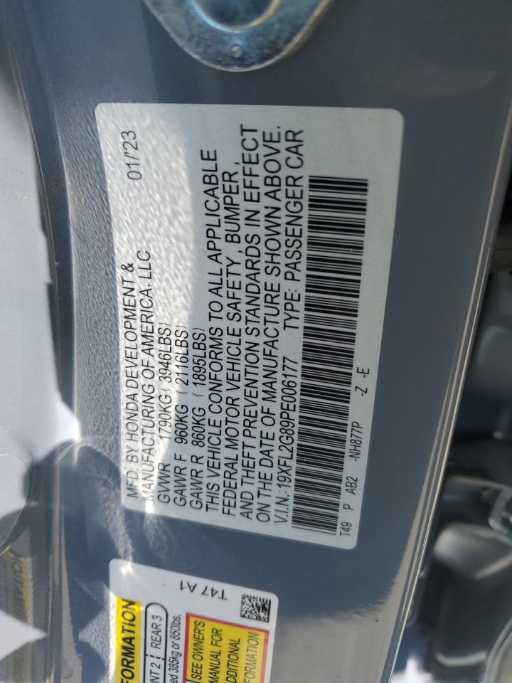 2023 HONDA CIVIC SPORT VIN:19XFL2G89PE006177