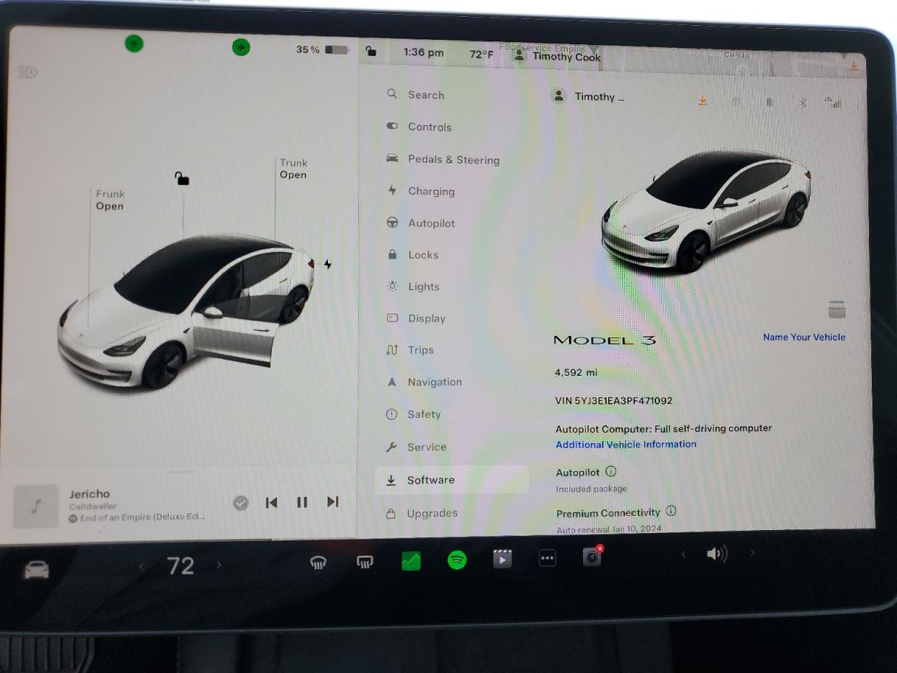 2023 TESLA MODEL 3  VIN:5YJ3E1EA3PF471092