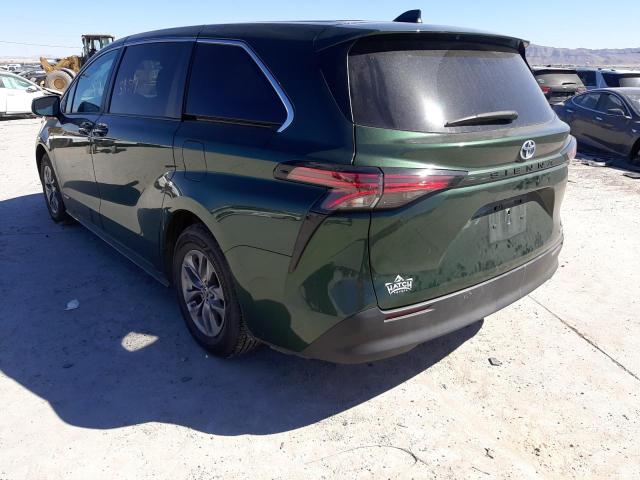 2021 TOYOTA SIENNA LE VIN: 5TDKRKEC3MS004480