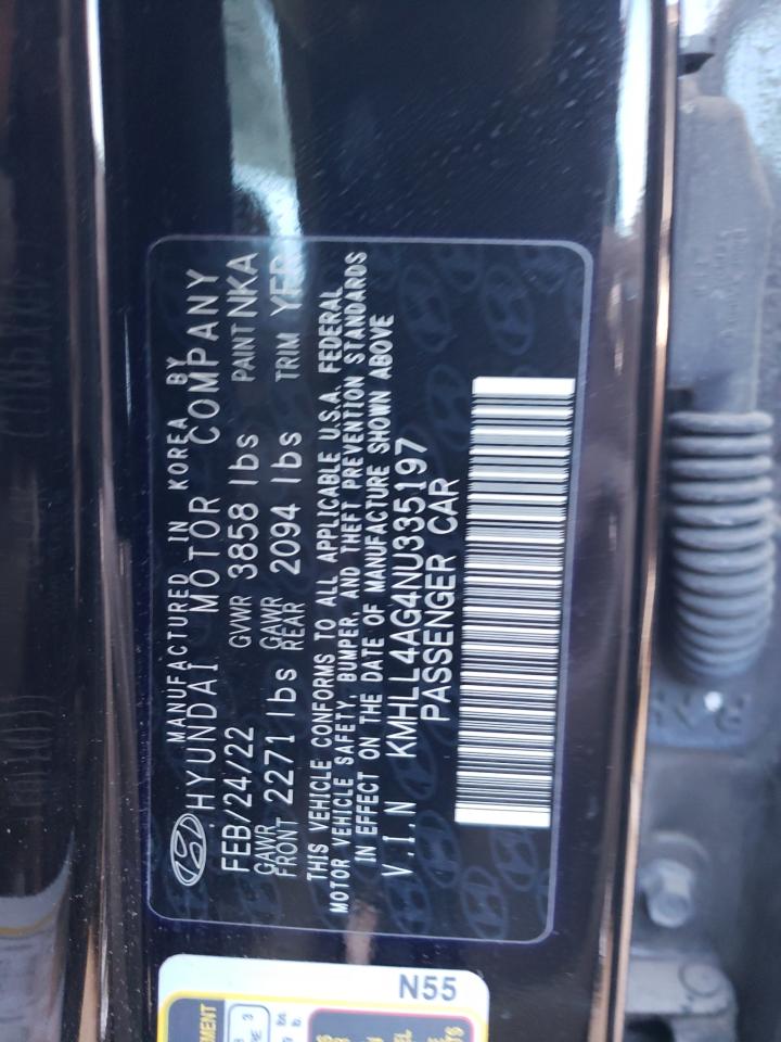 2022 HYUNDAI ELANTRA SE VIN:KMHLL4AG4NU335197