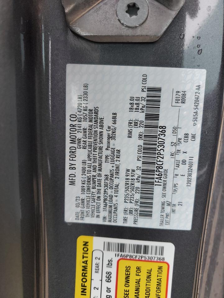 2023 FORD MUSTANG GT VIN:1FA6P8CF2P5307368