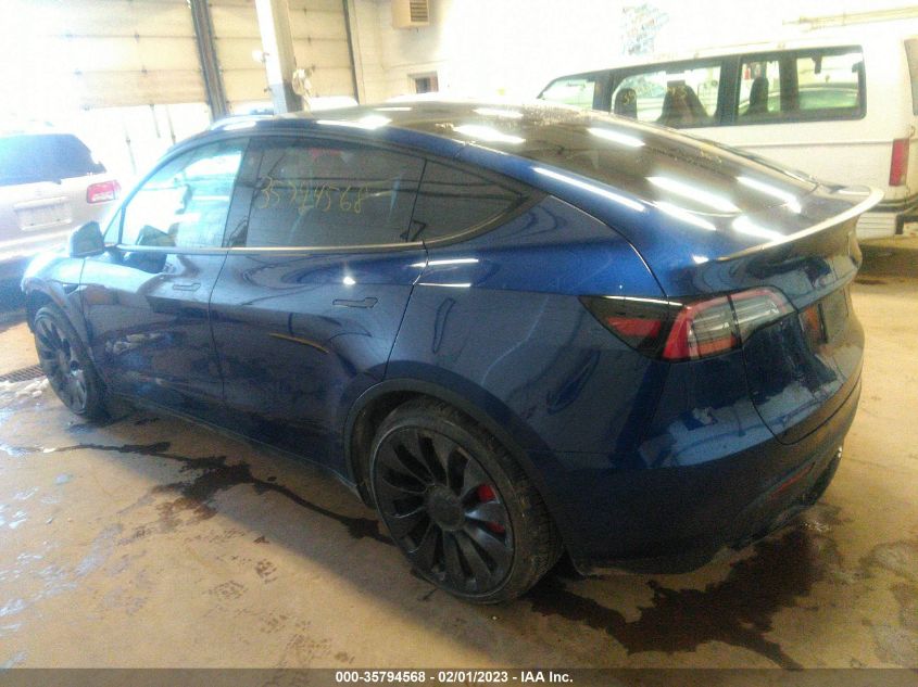 2022 TESLA MODEL Y PERFORMANCE VIN: 7SAYGDEF7NF530450