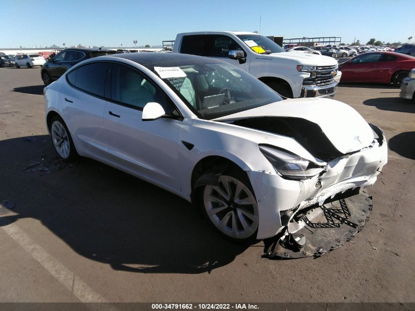 2022 TESLA MODEL 3 LONG RANGE VIN: 5YJ3E1EB8NF278619