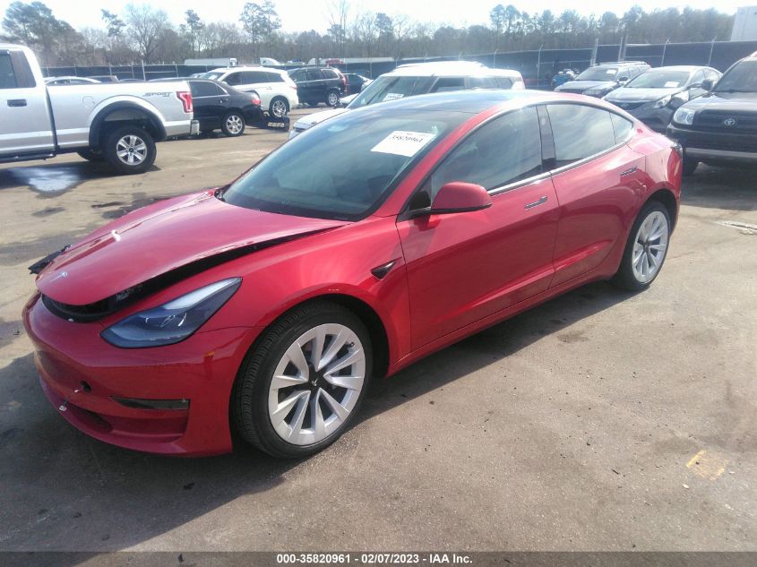 2022 TESLA MODEL 3 LONG RANGE VIN: 5YJ3E1EB1NF115567