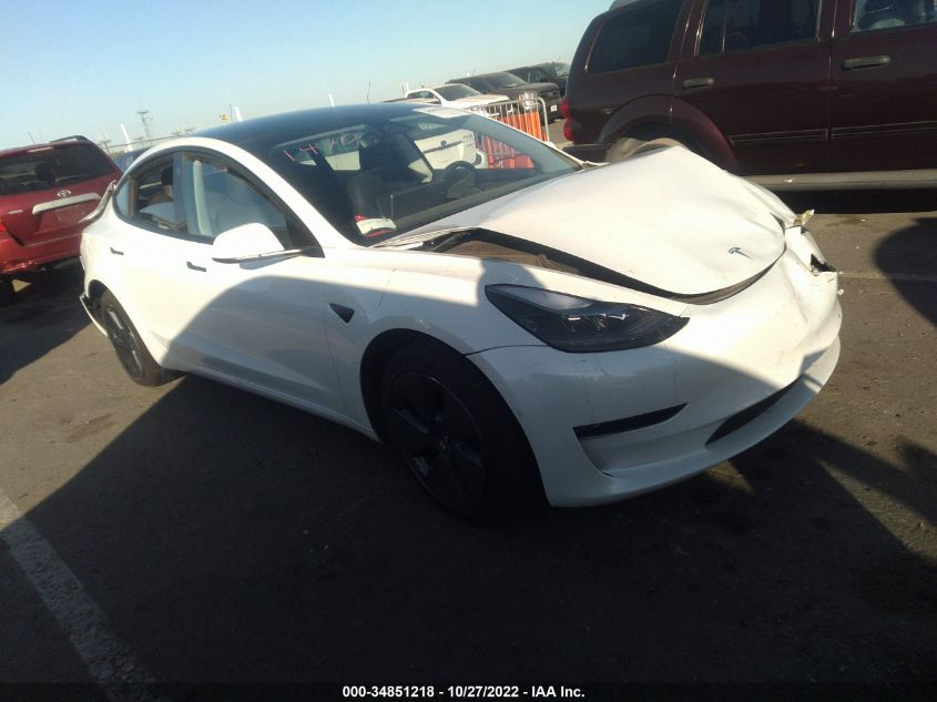 2022 TESLA MODEL 3 VIN: 5YJ3E1EA8NF147908
