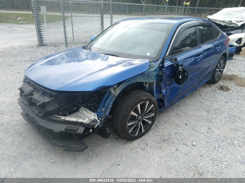 2022 HONDA CIVIC SEDAN EX VIN: 2HGFE1F72NH303825