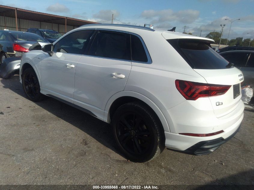 2021 AUDI Q3 S LINE PREMIUM VIN: WA1DECF37M1025848