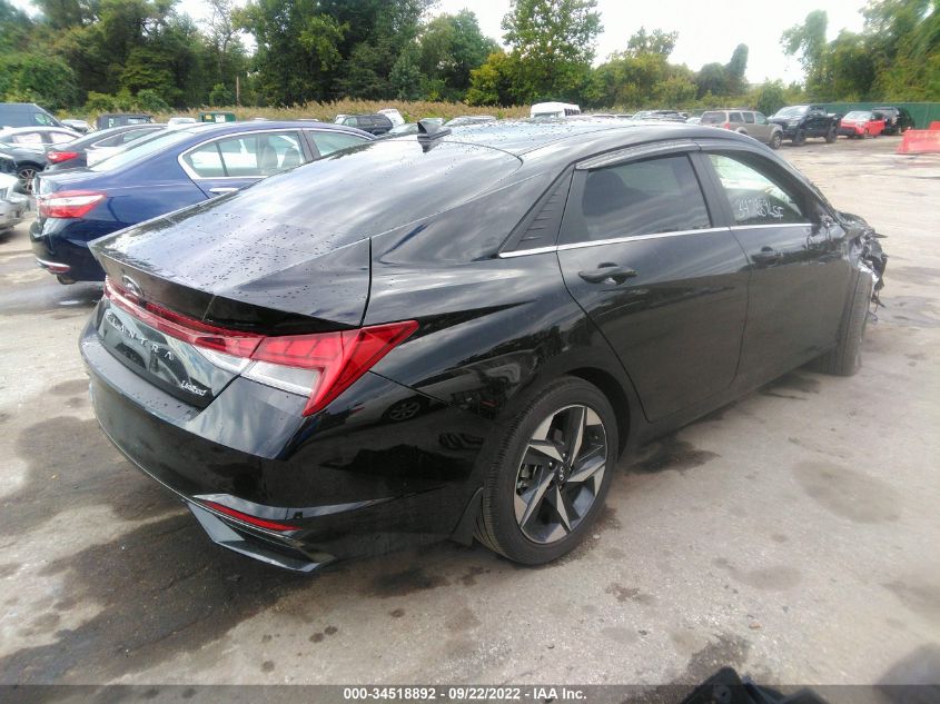 2022 HYUNDAI ELANTRA LIMITED VIN: 5NPLP4AG9NH072255