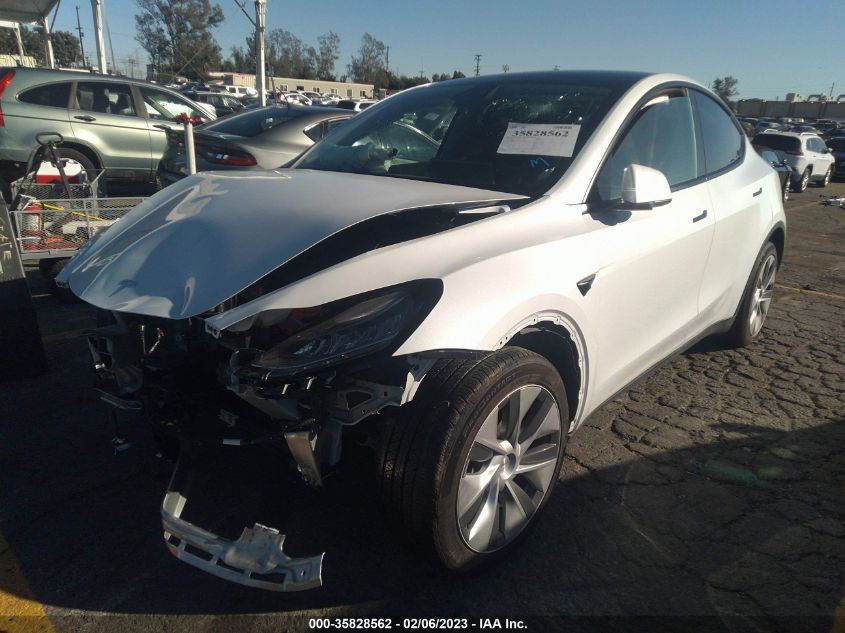 2022 TESLA MODEL Y LONG RANGE VIN: 7SAYGAEE7NF430709