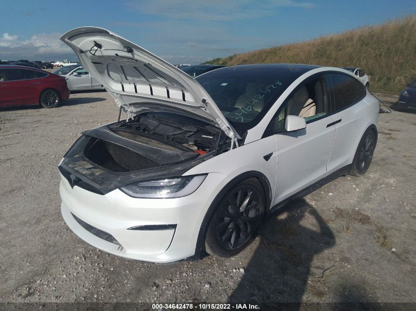 2022 TESLA MODEL X VIN: 7SAXCBE50NF333011