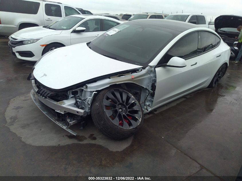 2022 TESLA MODEL 3 PERFORMANCE VIN: 5YJ3E1EC8NF269489