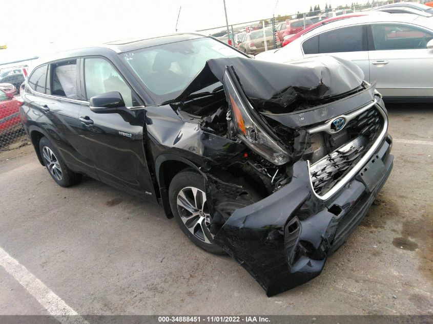 2021 TOYOTA HIGHLANDER HYBRID XLE VIN: 5TDGBRCH6MS067199