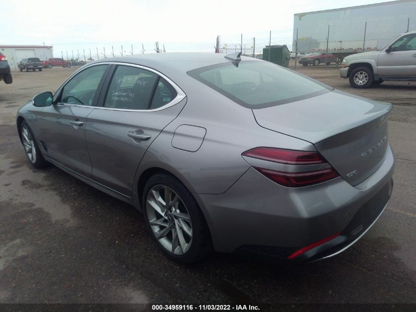 2022 GENESIS G70 2.0T VIN: KMTG34TA1NU095834