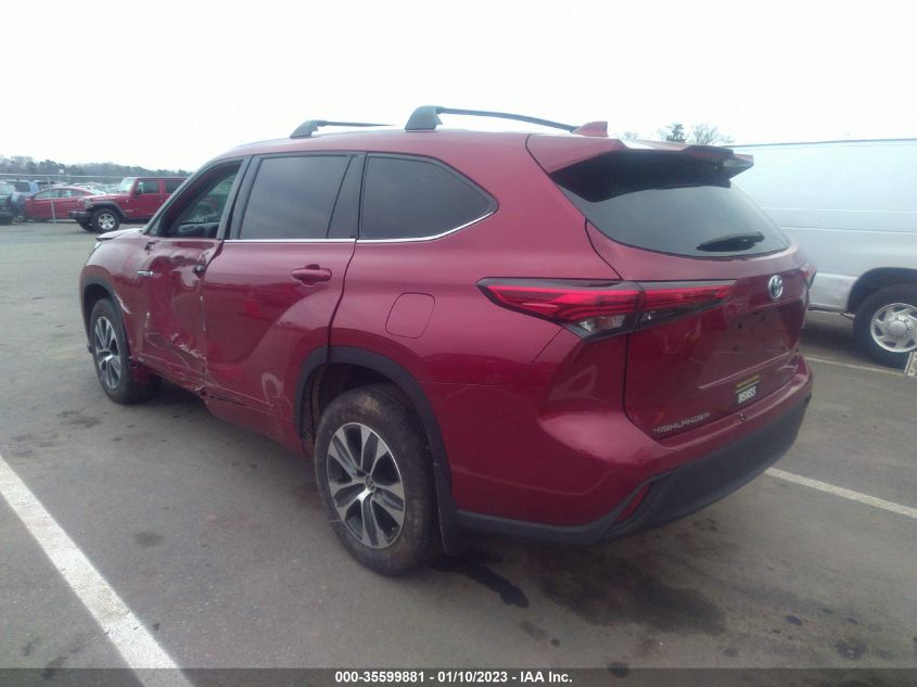 2021 TOYOTA HIGHLANDER HYBRID XLE VIN: 5TDGBRCH6MS038446