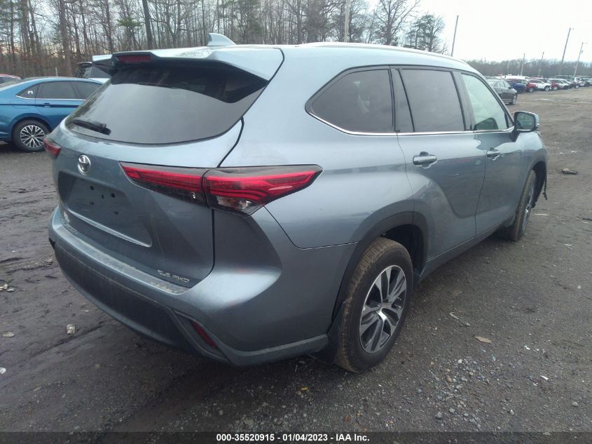 2022 TOYOTA HIGHLANDER XLE VIN: 5TDGZRBH7NS198981