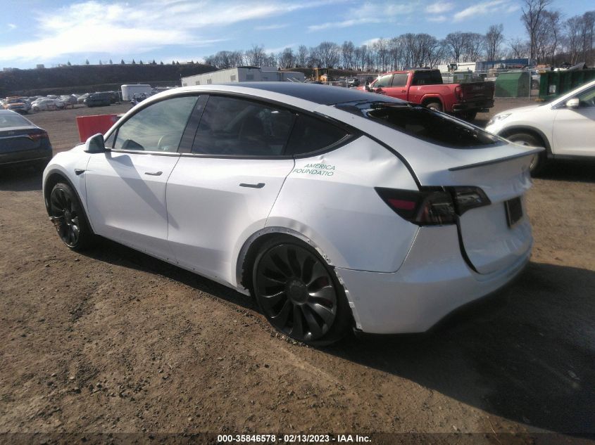 2022 TESLA MODEL Y PERFORMANCE VIN: 7SAYGDEF3NF455388